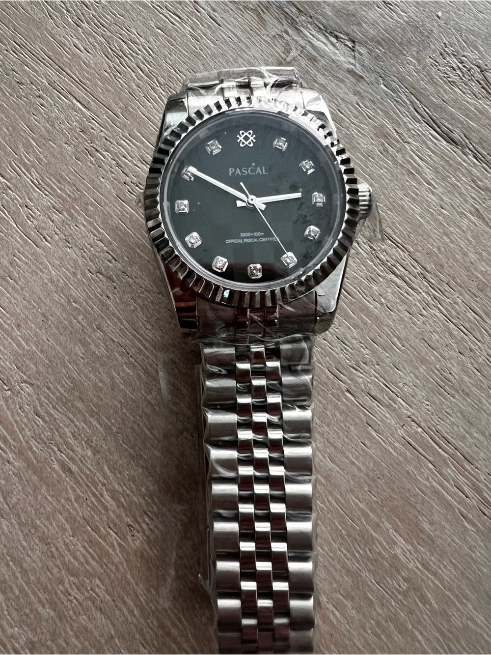 Pascal Silver  Watch with Green/Black Plaid Dial